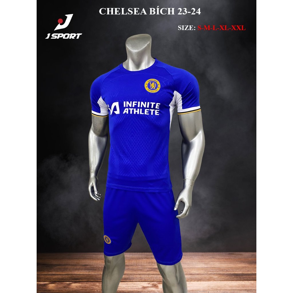 Bộ Quần Áo Bóng Đá Chelsea 2023 Logo Thêu , Thun Lạnh Cao Cấp, Không Nhăn, Không Xù Lông B3