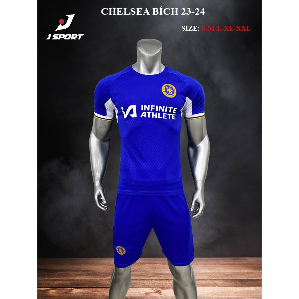 Bộ Quần Áo Bóng Đá Chelsea 2023 Logo Thêu , Thun Lạnh Cao Cấp, Không Nhăn, Không Xù Lông B3