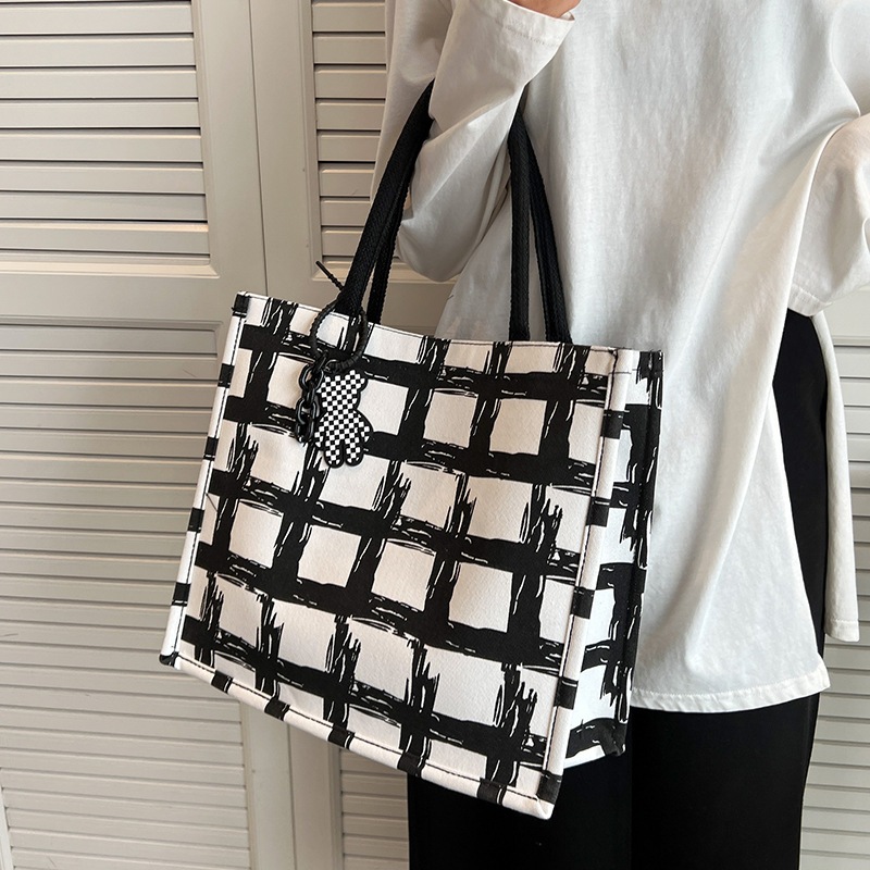 Túi tote cỡ lớn, túi vải canvas có quai đeo, dạo phố, du lịch, đa năng tiện dụng