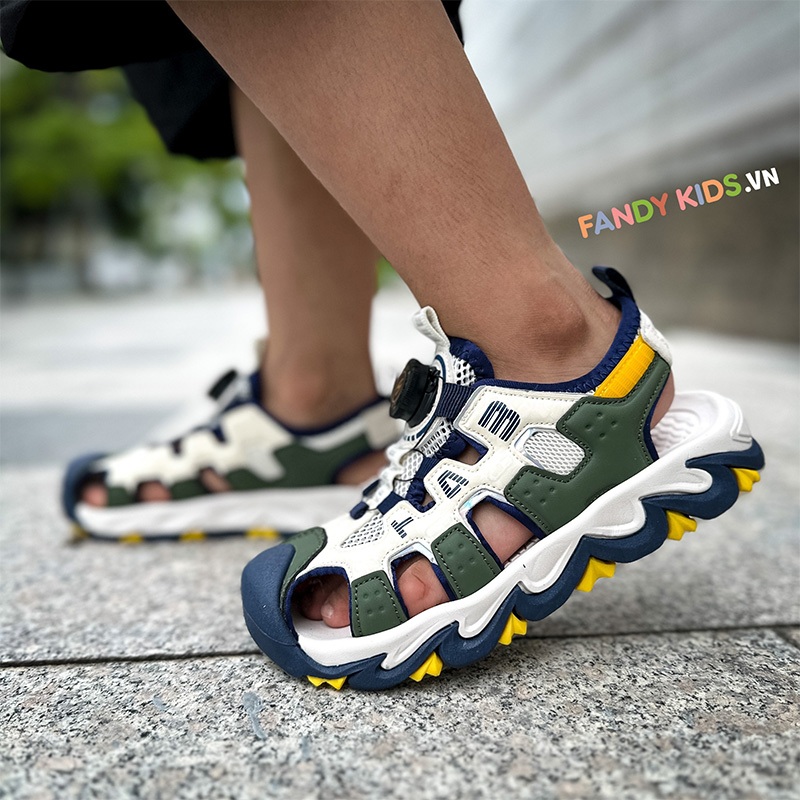 Giày Sandal trẻ em Fandy Kids Khóa vặn Eva Xanh Lục AU7880