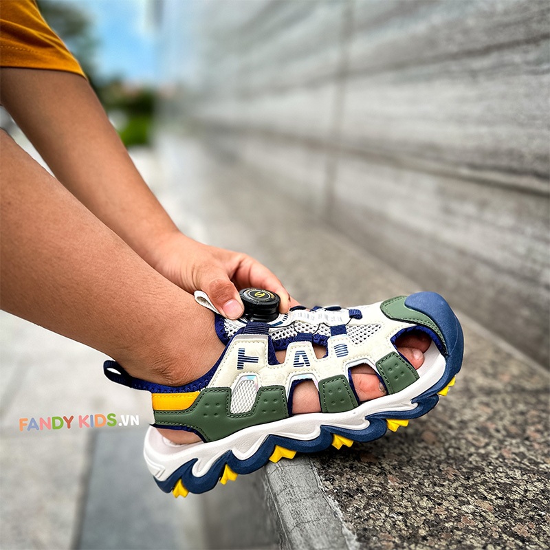 Giày Sandal trẻ em Fandy Kids Khóa vặn Eva Xanh Lục AU7880