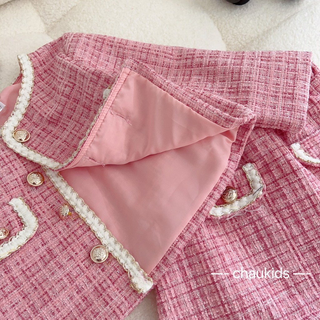 SET NHUNG ÁO DẠ BÉ GÁI XINH XẮN 8-28KG