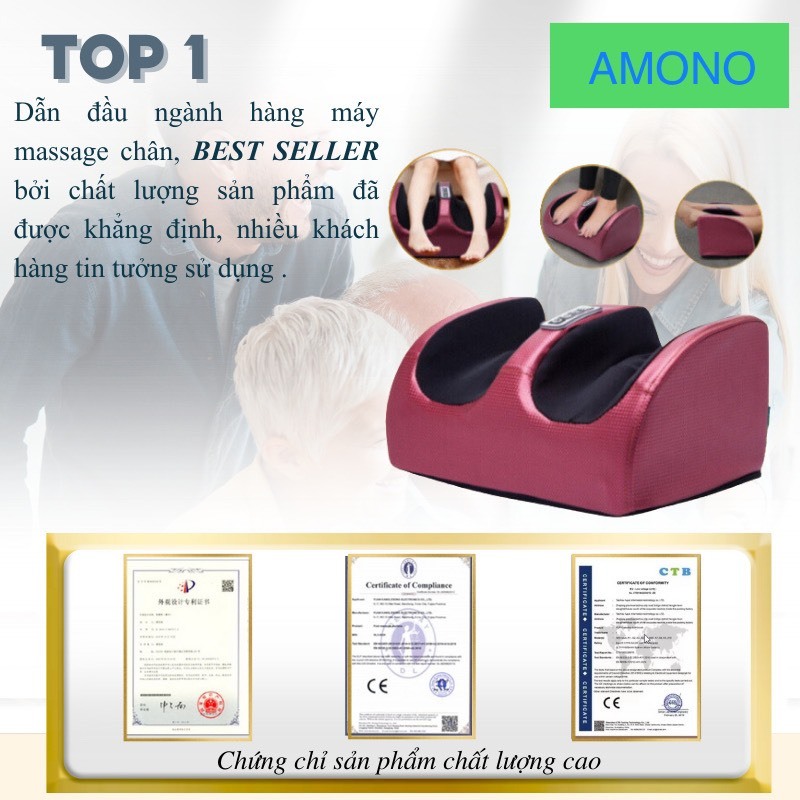 Máy massage chân tự động, máy massage huyệt đạo bàn chân giúp chân thư giản thoải mãi, chống mỏi mệt - AMONOBEAUTY
