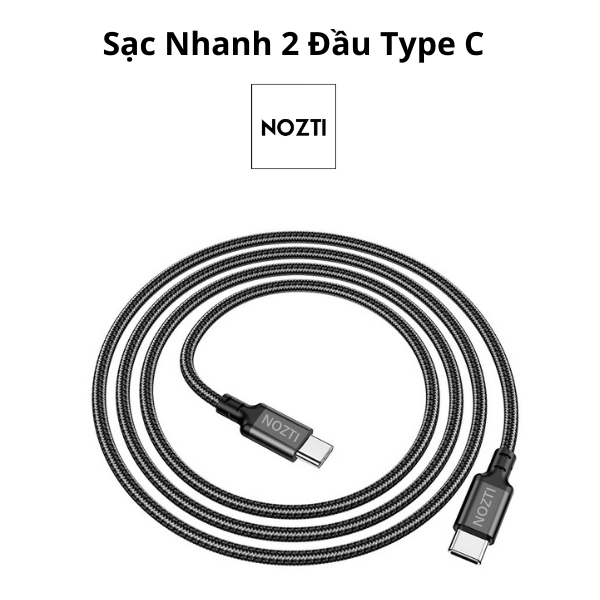 Cáp sạc nhanh Type-C to Type-C NOZTI N88 dây dẻo siêu bền dài 100cm