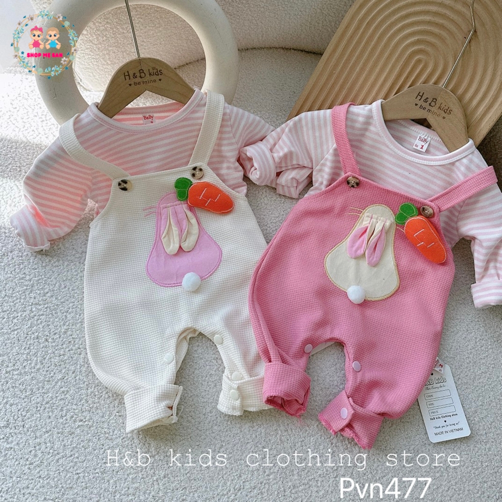 Yếm Cho Bé Gái, Set Áo + Yếm Tai Thỏ Với Áo Chất Zip Lông 2 Mặt Mềm Mịn, Yếm Vải Tổ Ong Mềm Đẹp - MSD9