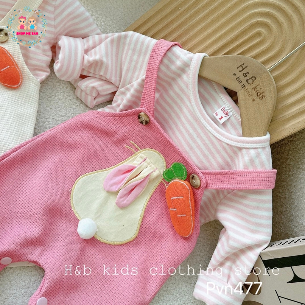 Yếm Cho Bé Gái, Set Áo + Yếm Tai Thỏ Với Áo Chất Zip Lông 2 Mặt Mềm Mịn, Yếm Vải Tổ Ong Mềm Đẹp - MSD9