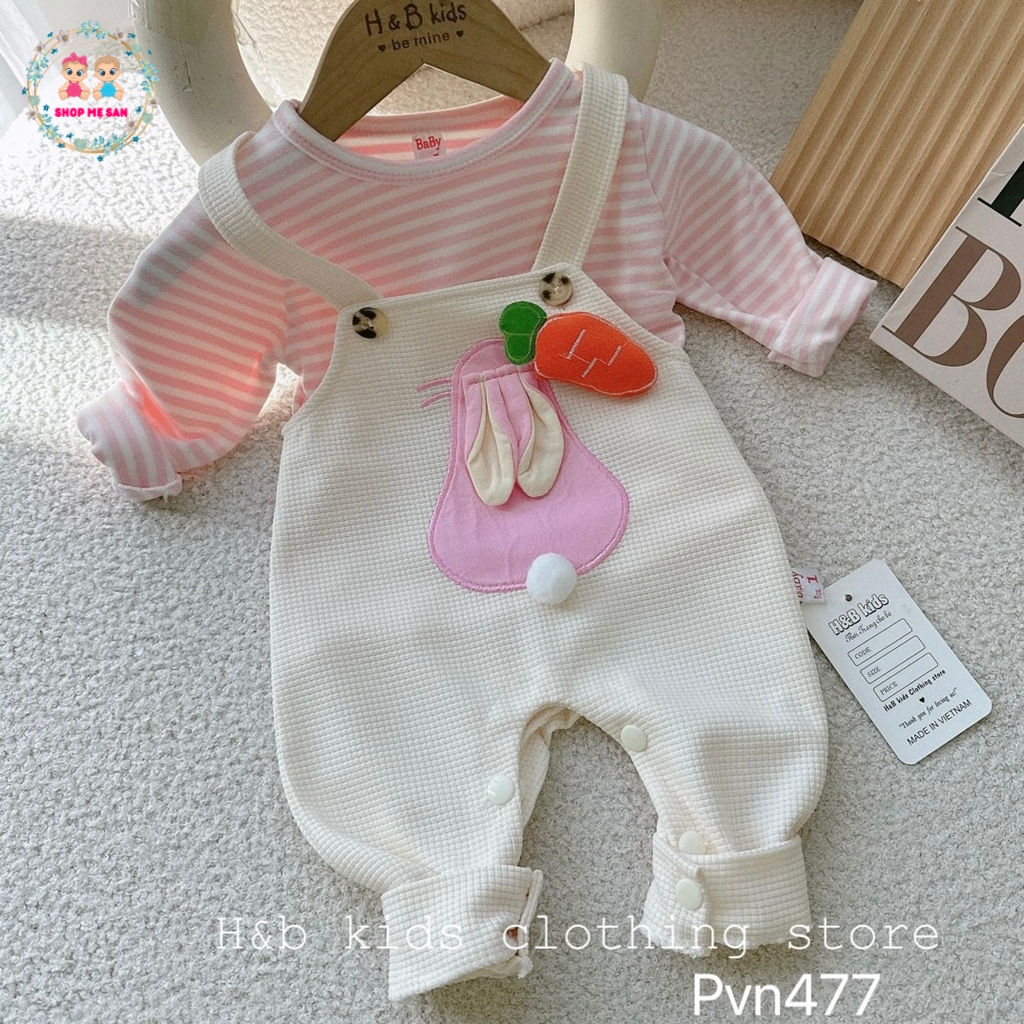 Yếm Cho Bé Gái, Set Áo + Yếm Tai Thỏ Với Áo Chất Zip Lông 2 Mặt Mềm Mịn, Yếm Vải Tổ Ong Mềm Đẹp - MSD9