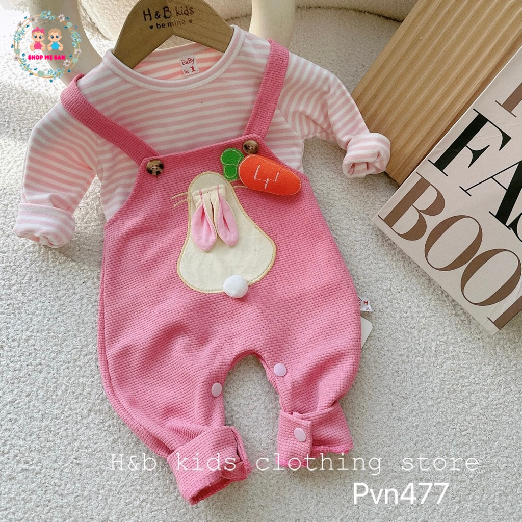 Yếm Cho Bé Gái, Set Áo + Yếm Tai Thỏ Với Áo Chất Zip Lông 2 Mặt Mềm Mịn, Yếm Vải Tổ Ong Mềm Đẹp - MSD9