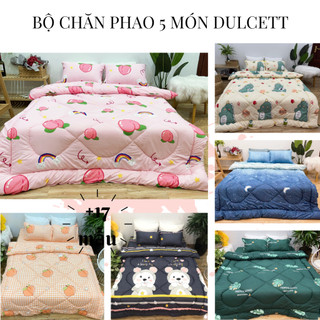 Bộ Chăn Phao 5 món ( 1 ga + 2 vỏ gối đầu + 1 vỏ gối ôm + 1 chăn đã có ruột) cotton poly.