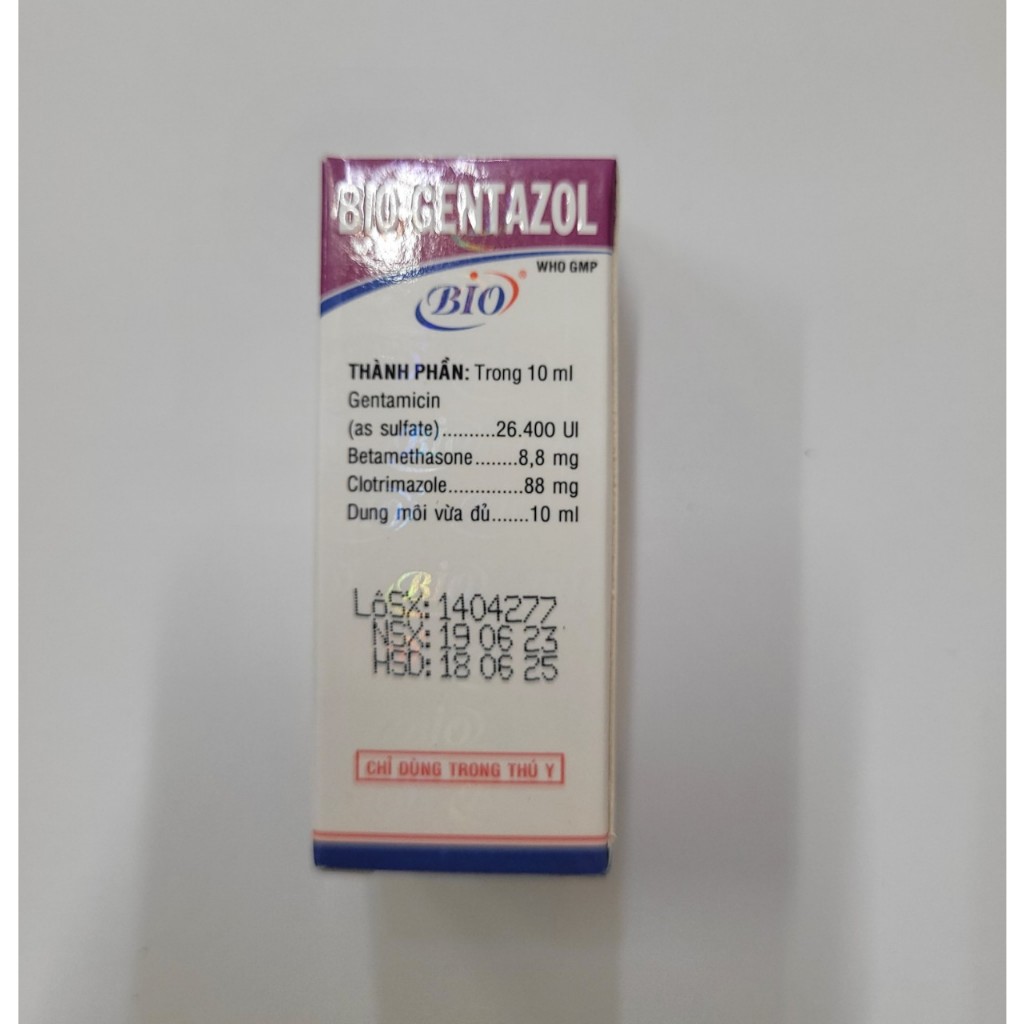Nhỏ viêm tai cho chó mèo Bio gentazol 10ml