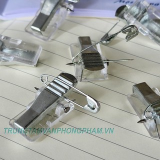 LỐC 10 CÁI Kẹp sắt bảng tên có kim tây
