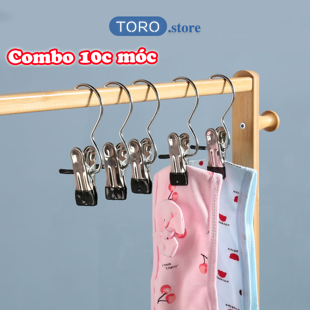 Combo 10 móc kẹp đa năng nhiều màu chất liệu thép không gỉ cần thiết trong mọi gia đình
