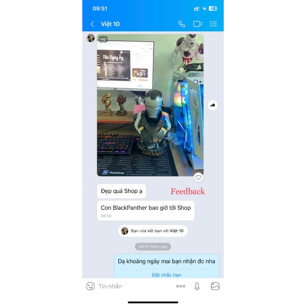 IronMan bán thân 36cm, 1,5kg mô hình tượng Tony Stark MK46 Decor phòng Gaming,bàn làm việc,quà tặng.