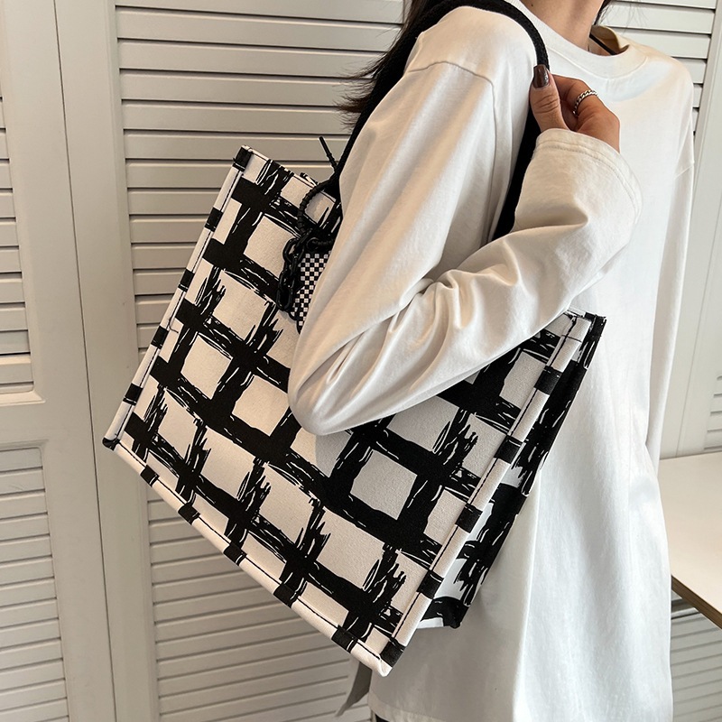 Túi tote cỡ lớn, túi vải canvas có quai đeo, dạo phố, du lịch, đa năng tiện dụng