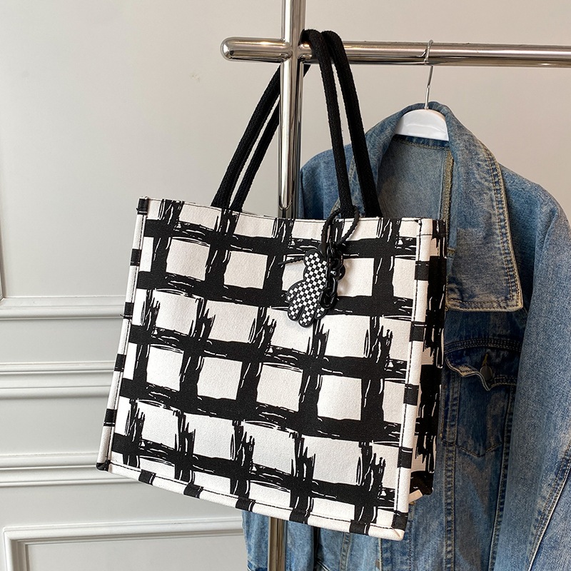 Túi tote cỡ lớn, túi vải canvas có quai đeo, dạo phố, du lịch, đa năng tiện dụng