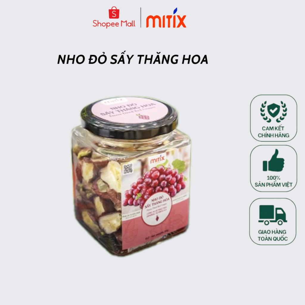 Nho đỏ sấy thăng hoa Mitix