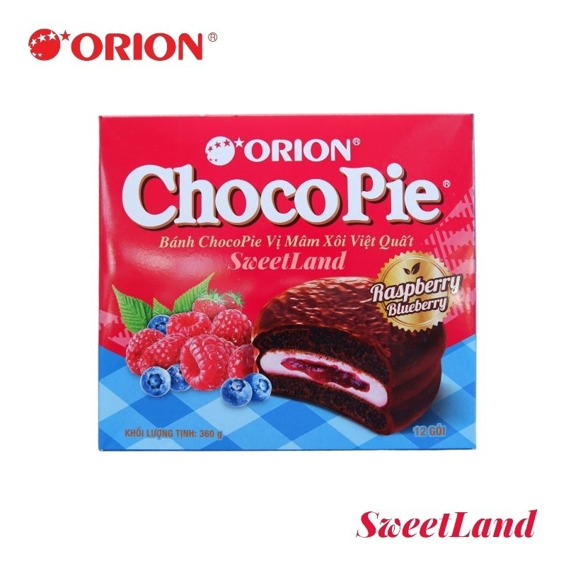 Bánh chocopie TRÀ XANH, SỮA CHUA YOGURT HỘP 12 GÓI 360G Shop Bố Ớt