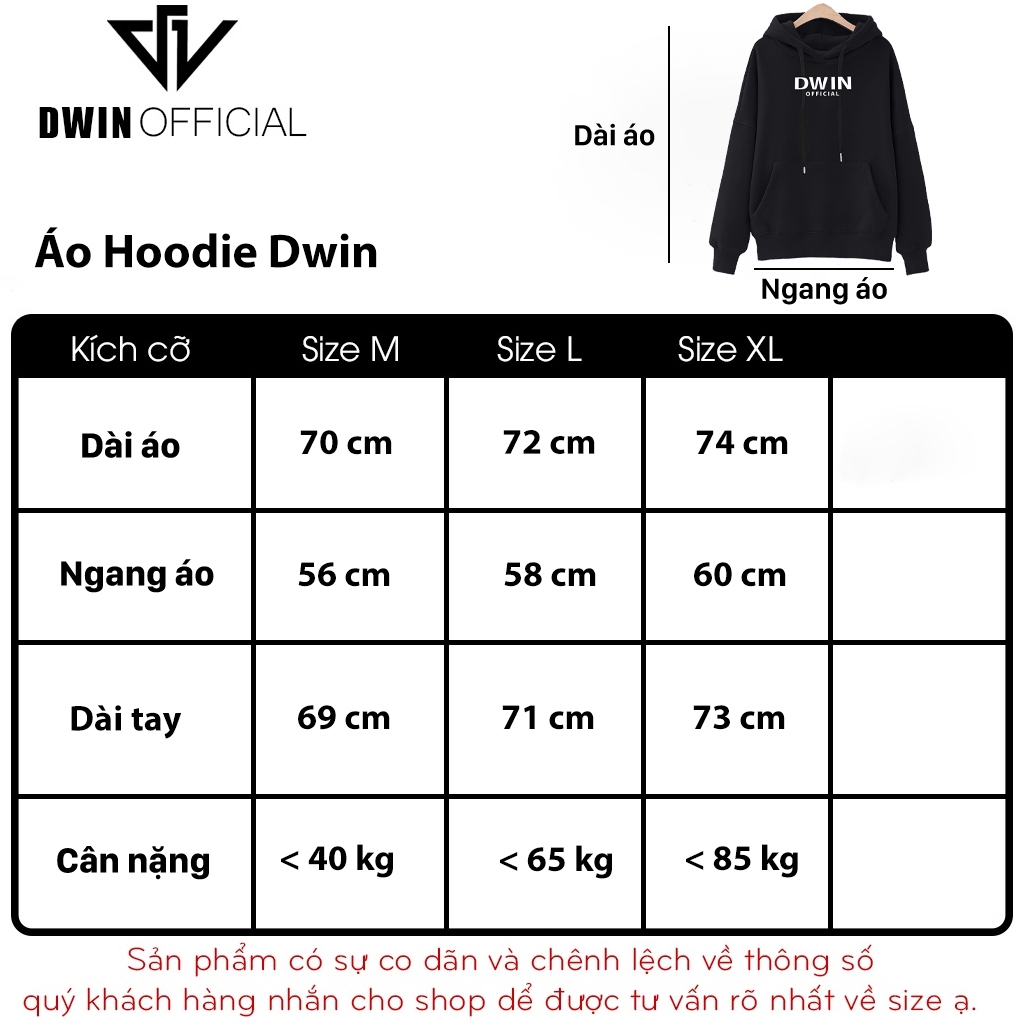 Áo hoodie New Bear nỉ unisex DWIN basic nam nữ form rộng oversize local brand SP0053