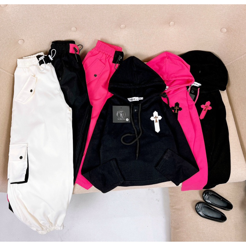 Sét Áo Hodie Quần Kaki Túi Hộp Bé Gái Size Đại 20-50kg