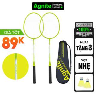 [Link mới] Bộ 2 vợt cầu lông giá rẻ chính hãng Agnite, bền, nhẹ, tặng kèm túi vợt và quả cầu lông