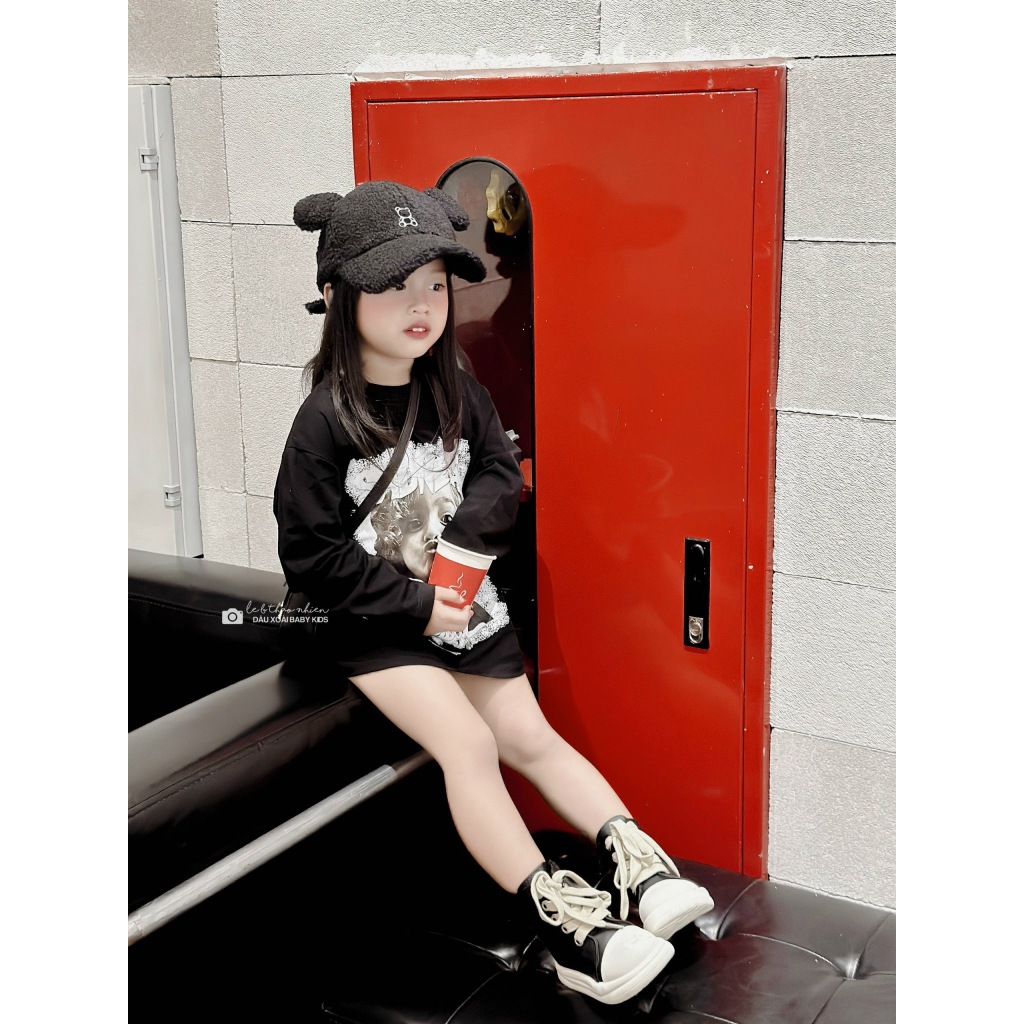 Áo thun dài tay cho bé SADNESS, áo cotton thu đông cho bé,TP KIDS,