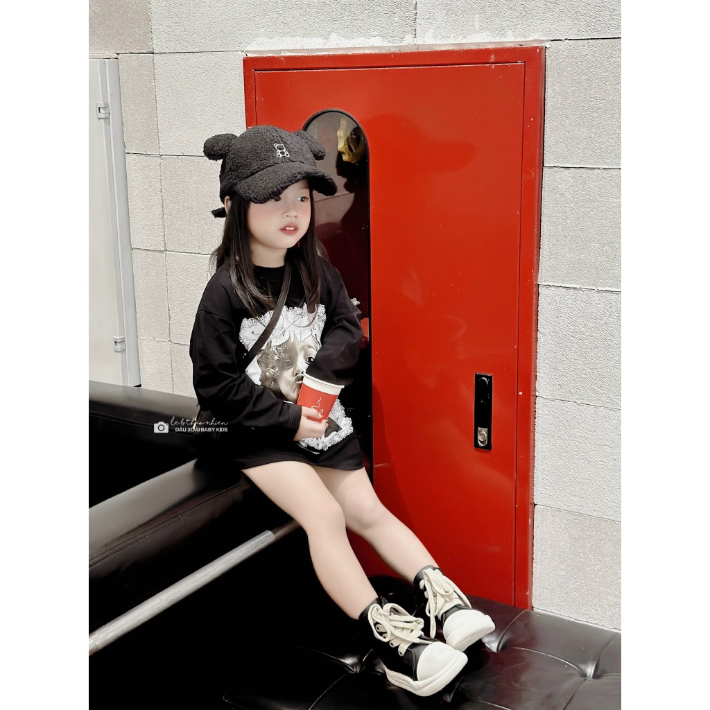 Áo thun dài tay cho bé SADNESS, áo cotton thu đông cho bé,TP KIDS,