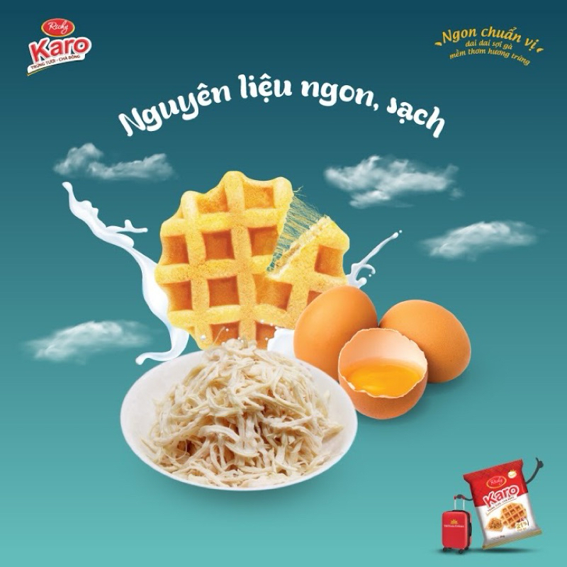 Bánh tươi chà bông karo richy bịch 6 Chiếc 156g