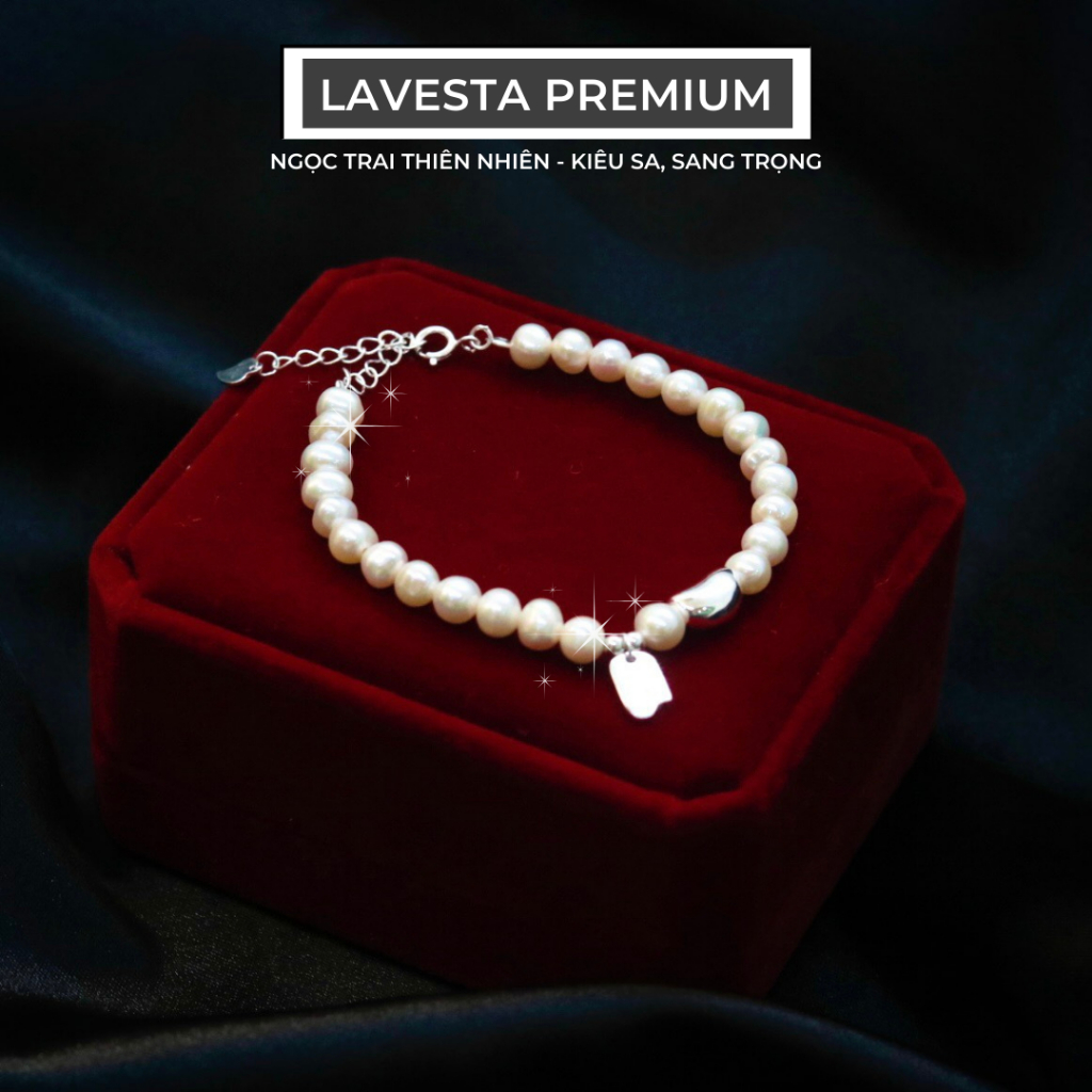 Lắc tay bạc mix ngọc trai Chloe hiện đại cao cấp LAVESTA LAV021 chính hãng