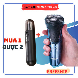 Combo máy cạo râu POREE PS197 và tỉa lông mũi tiện lợi Kmcr - giadungmiennam6868