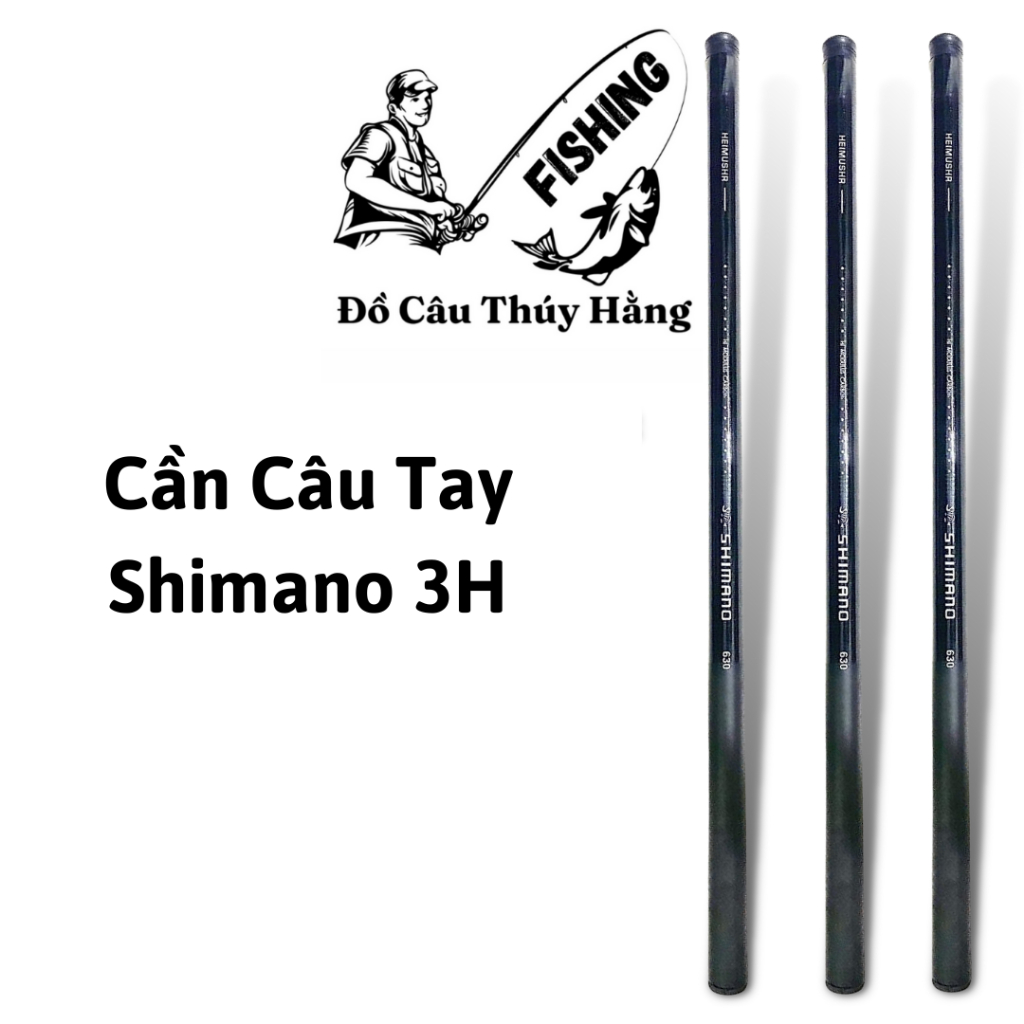Cần Câu Tay Carbon Shimano 3H chính hãng - Tặng Kèm Ngọn