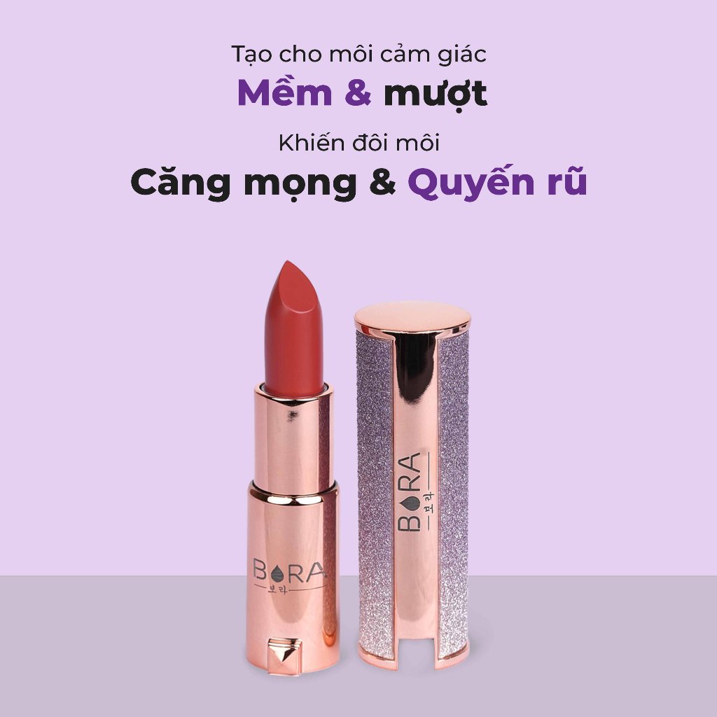 COMBO 3 Son Kem Lì Dưỡng Ẩm Bora Cao Cấp Màu Cam Đất