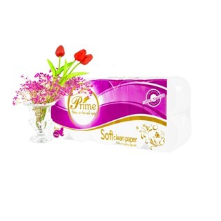 GIẤY VỆ SINH PRIME 10 cuộn 3 LỚP KHÔNG LÕI màng tím SIÊU DAI