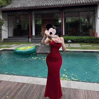 đầm  yếm  cổ  đỗ đuôi  cá  - CAROTSHOP