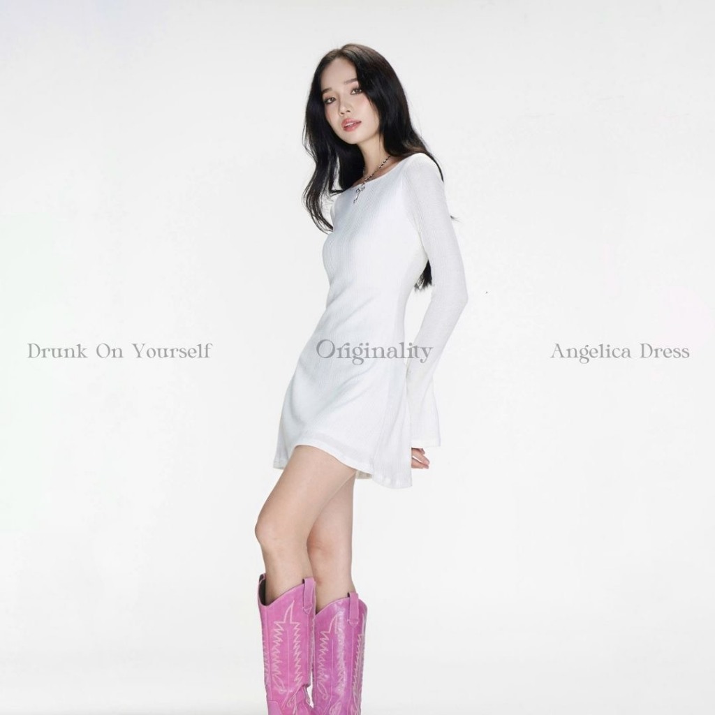 ORIGINALITY - ĐẦM THUN DÀI TAY KHOÉT LƯNG  - ANGELICA DRESS-WHITE