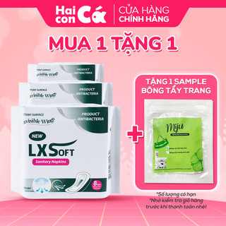 Combo 3 gói Băng vệ sinh LXSoft Hàn Quốc - Cánh tàng hình 8 miếng/240mm - Bạc hà - Siêu thấm hút