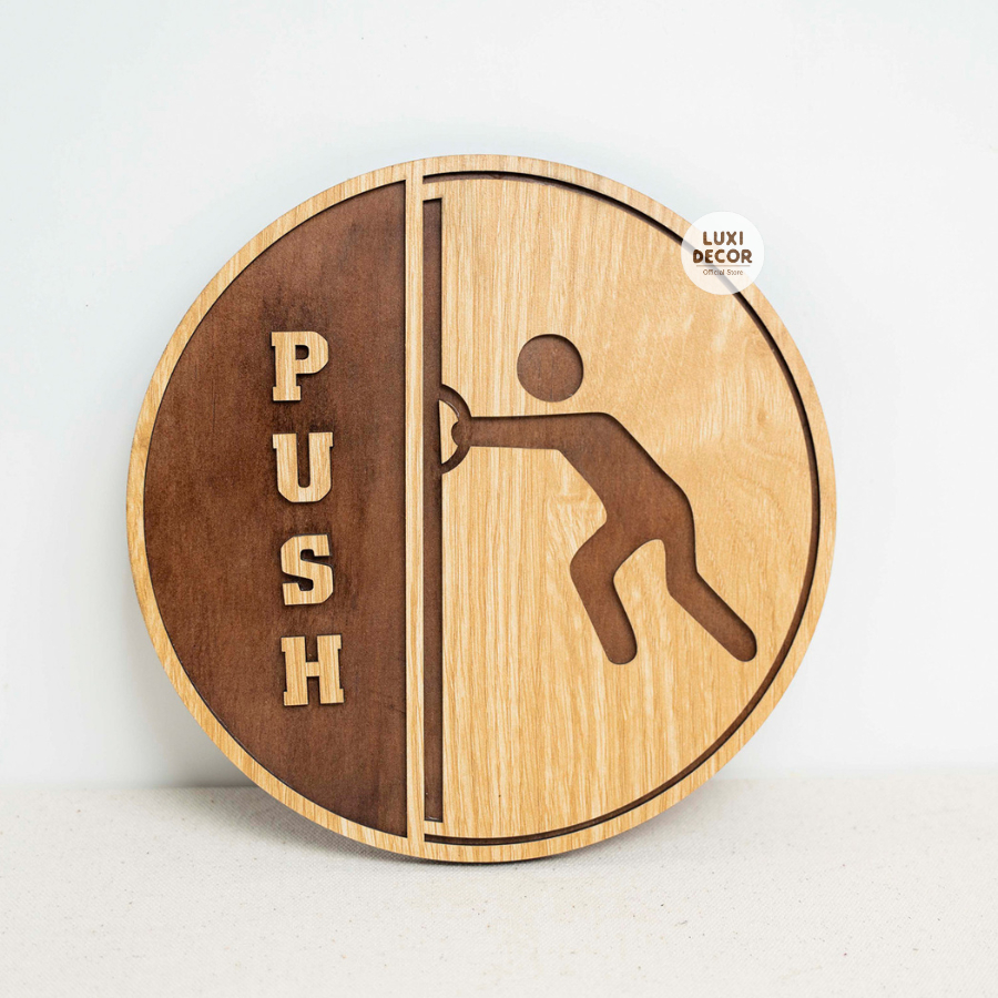 [ Ảnh thật ] Bảng gỗ dán cửa ĐẨY RA/PUSH sang trọng, cổ điển, giá rẻ - LUXI decor Official Store