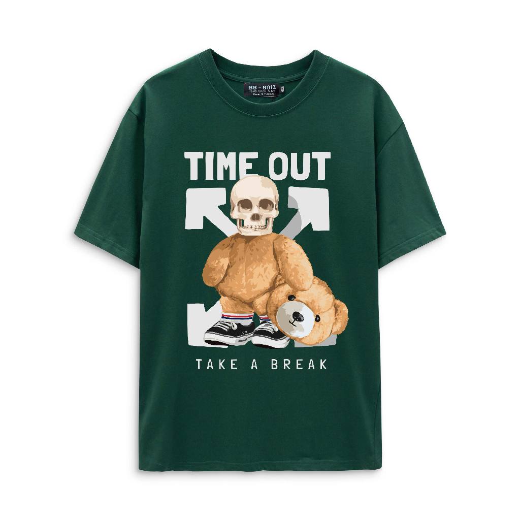 BIGSIZE - Áo thun BB - Boiz nam tay ngắn chất cotton màu rêu form bigsize 70kg - 125kg