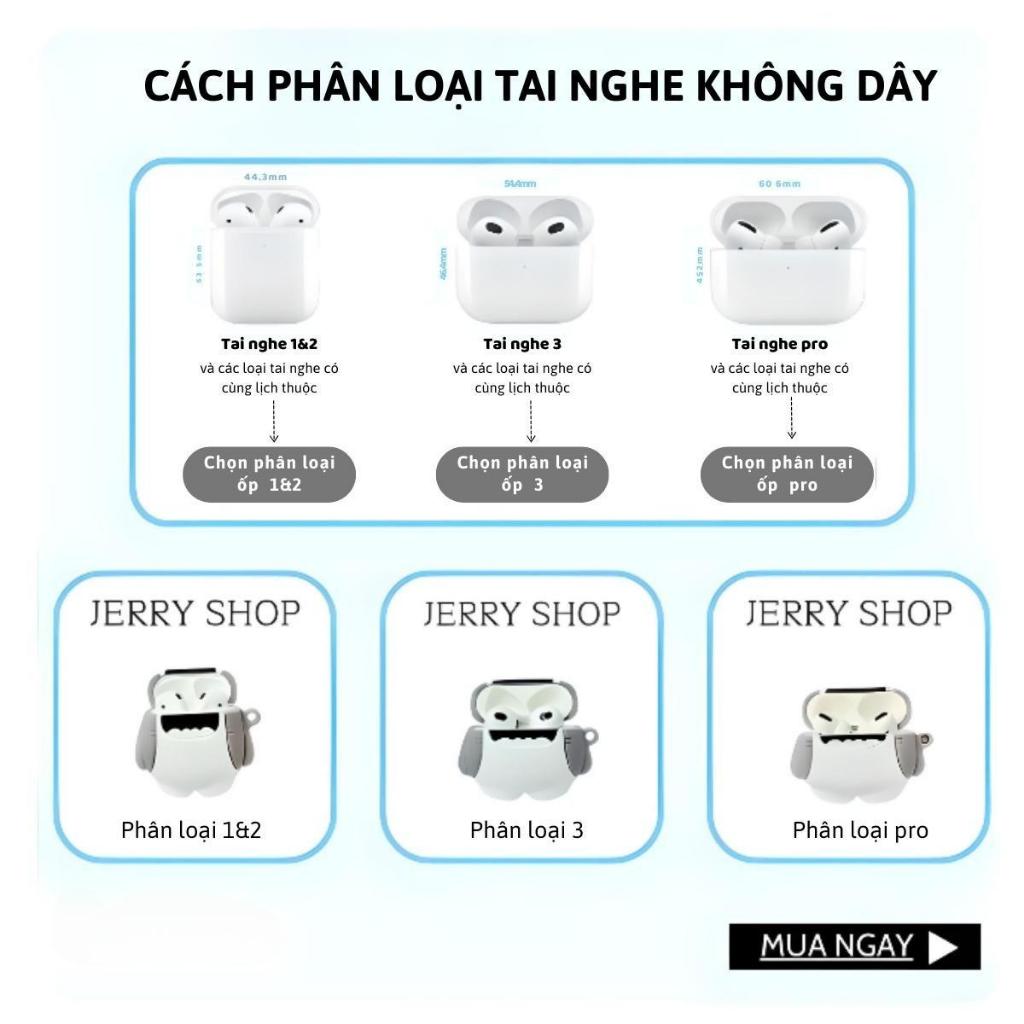 Vỏ Đựng Ốp Case Airpods Gấu Vàng Và Gấu Hồng Khủng Long Bảo Vệ Tai Nghe Không Dây Chống Va Đập 1/2,3,Pro - Jerry Shop