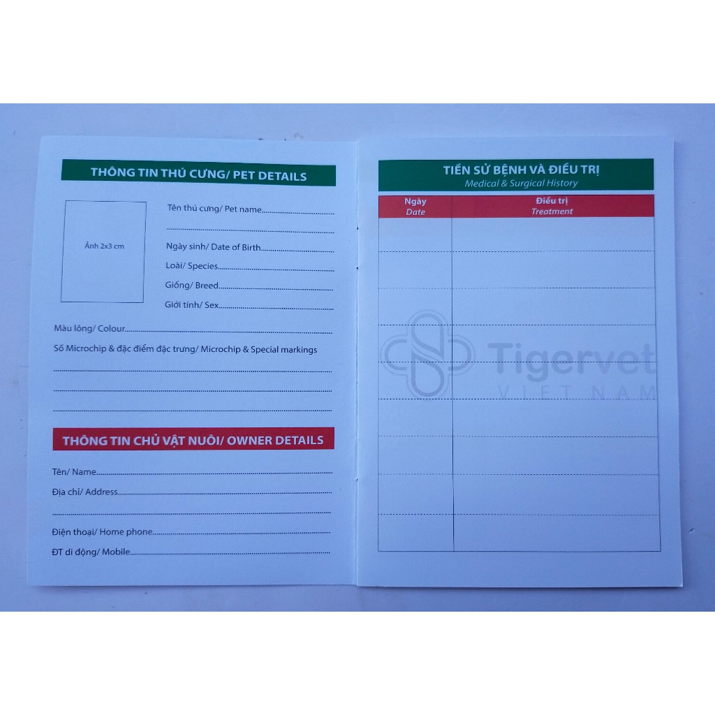 Sổ Theo Dõi Sức Khoẻ Thú Cưng