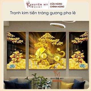 Tranh kim tiền tráng gương pha lê thiết kế hiện đại, giá gốc tận xưởng sản xuất