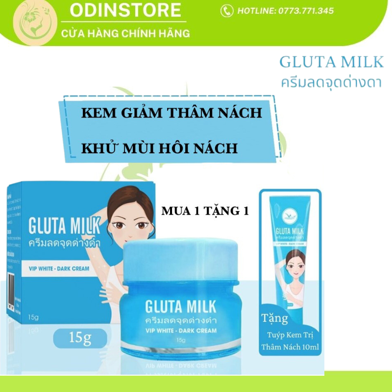 Chính Hãng] Kem Thâm nách Gluta Milk 15gr Tặng Tuýt Nhỏ 10gr