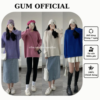 Áo len đan cổ tròn basic form rộng GUM OFFICIAL , Áo len trơn dáng rộng nhiều màu