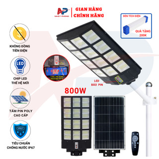  Đèn Đường Năng Lượng Mặt Trời Sân Vườn  Nhật Phong Solar Liền Thể Kép  Công Suất 800W,Cảm Biến Chuyển Động Điều Khiển 