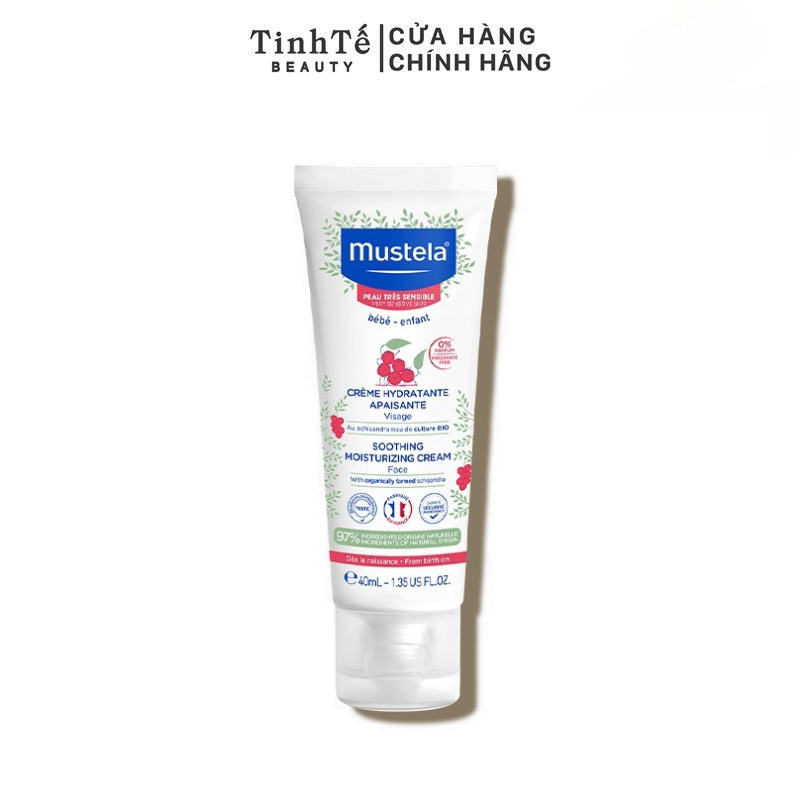 Kem Dưỡng Da Mặt Cho Trẻ Sơ Sinh & Em Bé Có Da Nhạy Cảm Mustela SOOTHING MOISTURIZING CREAM FACE 40ml