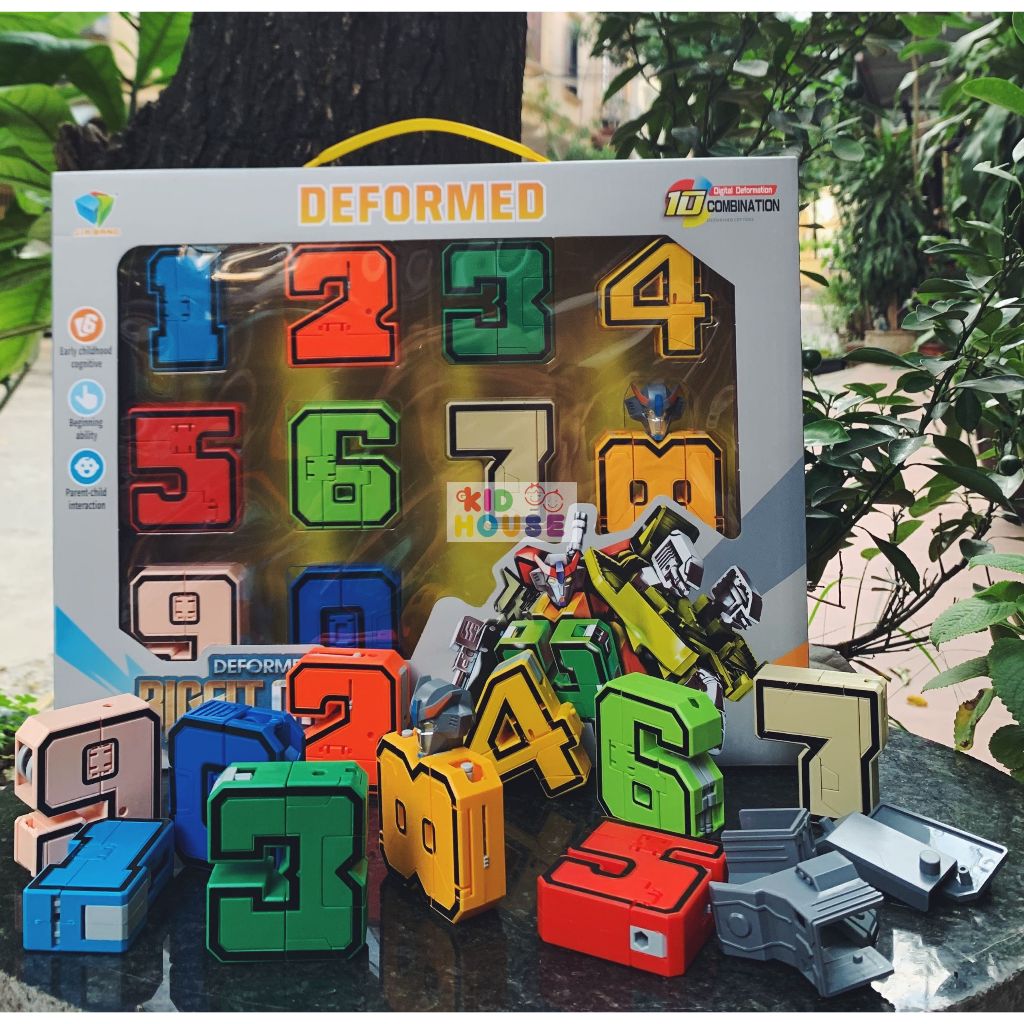 Đồ chơi lắp ghép số robot biến hình, bộ số robot biến hình, bộ số lắp ráp robot loại to, loại nhỏ