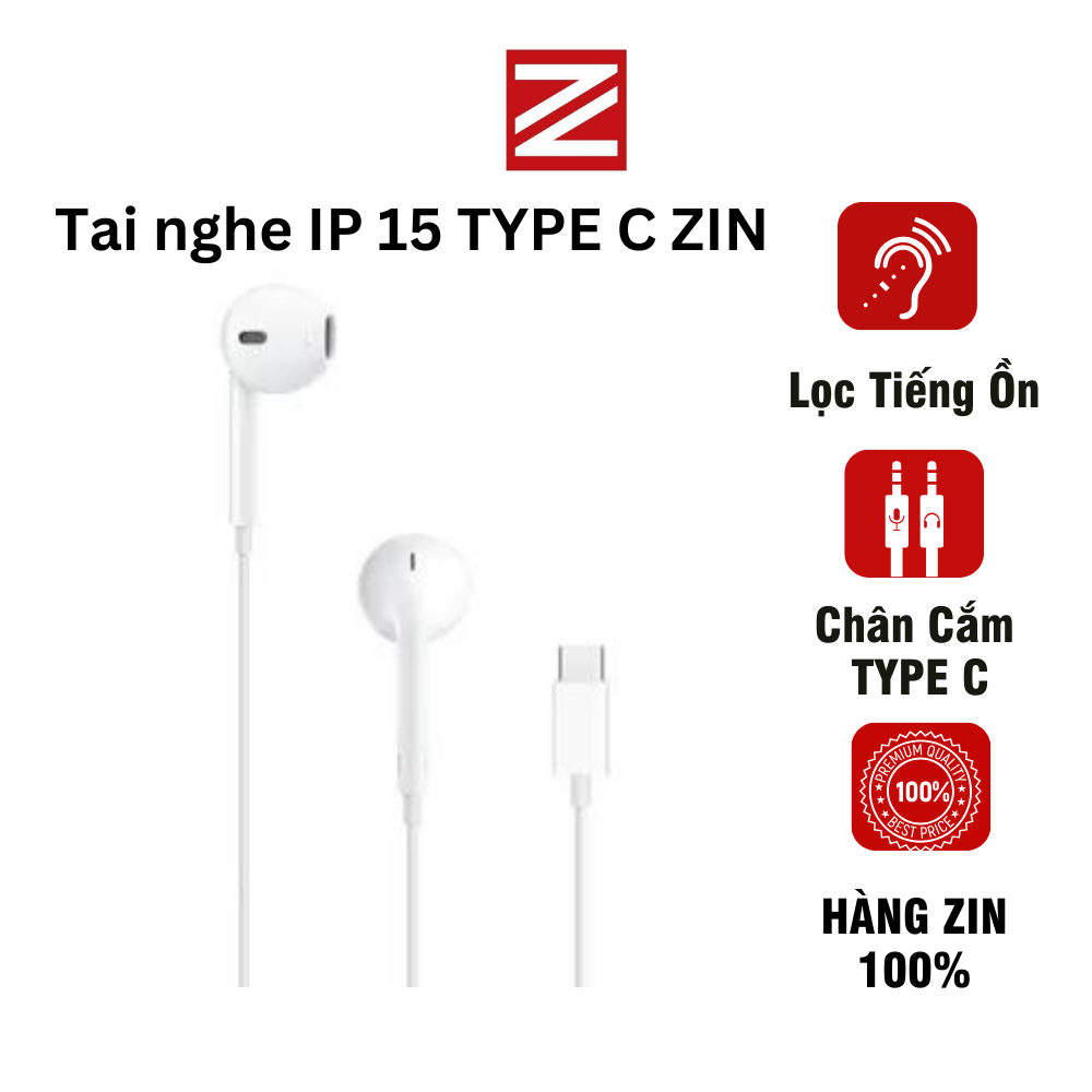 Tai nghe IP15 ZIN chân type c nhét tai chống ồn V6