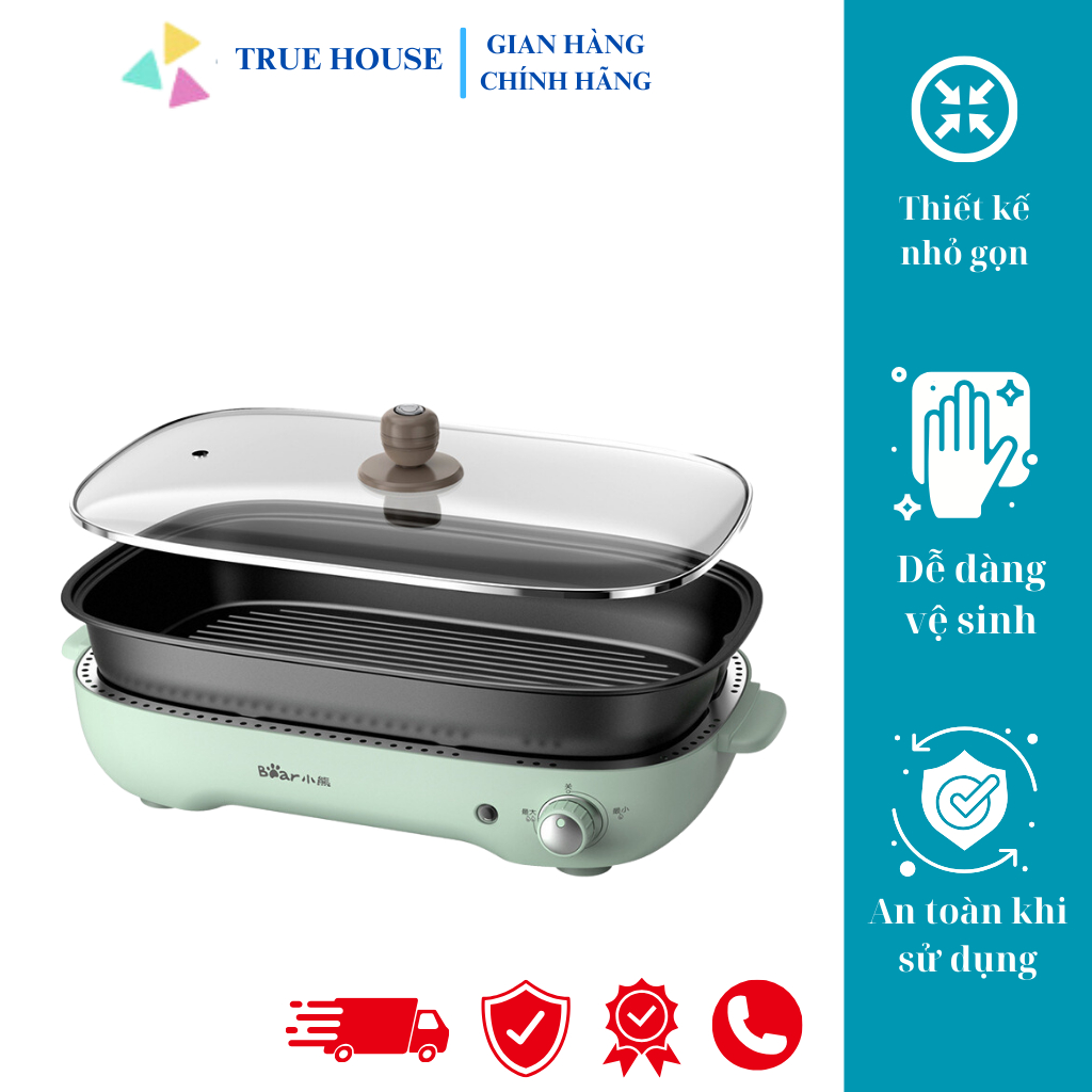 Bếp Lẩu Nướng Điện 3 Khay Bear SUBE004 (DHG-C40D5) ⚡ CHÍNH HÃNG ⚡ Bếp Nướng Đa Năng Tích Hợp 3 Trong 1 Siêu Tiện Lợi