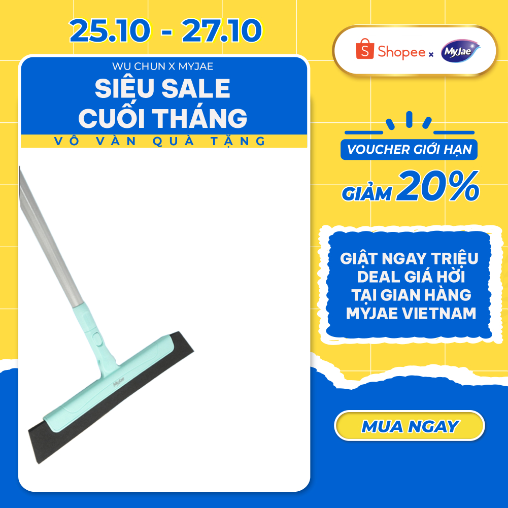 [Voucher 12% - đơn từ 0Đ]Cây Gạt Nước EVA Đa Năng MyJae Xoay 180 Độ, Chổi Quét Nhà Chống Dính Có Thể Thu Gọn