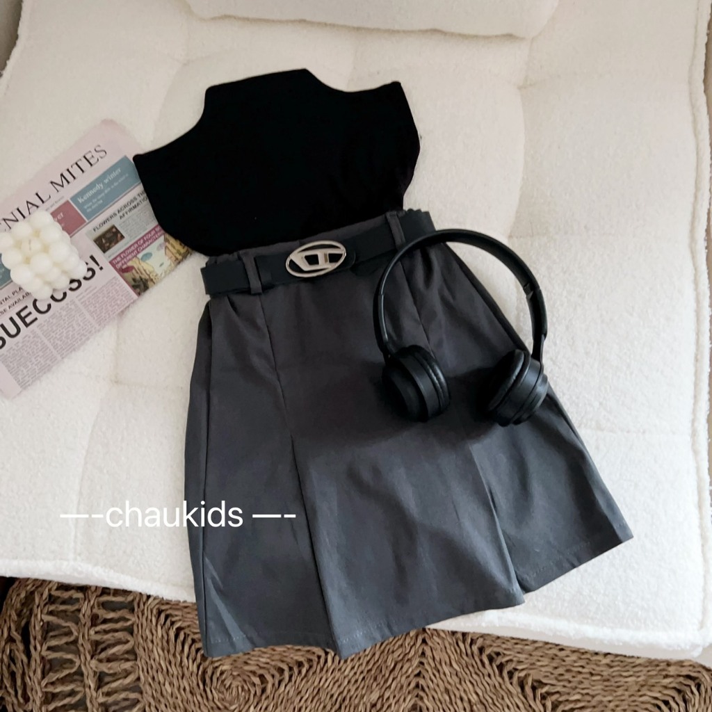 SET 3 CHI TIẾT ÁO TĂM KÈM CHÂN VÁY VÀ DÂY THẮT LƯNG CHO BÉ GÁI