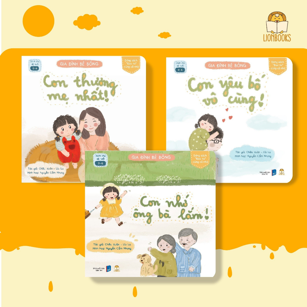 Sách thơ - Bộ 3 cuốn Gia đình Bé Bỏng ( 0 -3 tuổi ) - Lionbooks